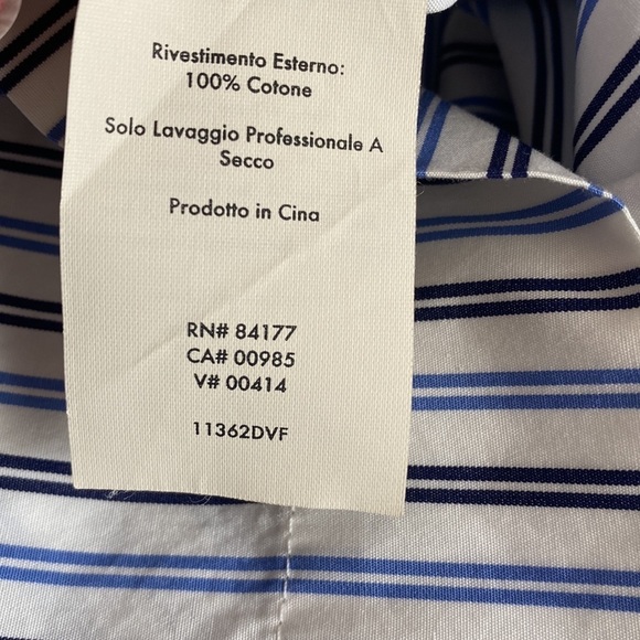 Diane von Furstenberg blue striped button down shirt size 2 - Picture 8 of 9